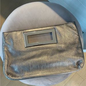 Gunmetal Leather Michael Kors Clutch